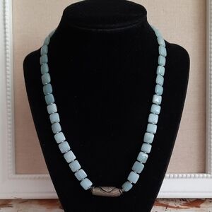 Elegant Blue Beaded Necklace